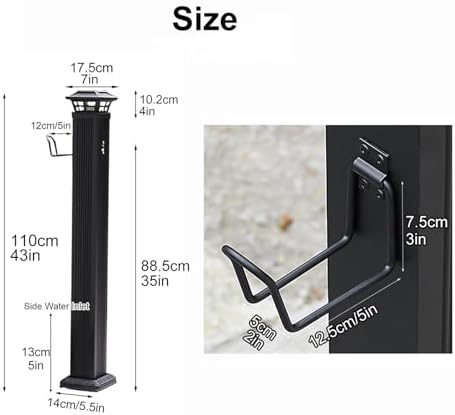 Frost-Free Solar Light Water Column - Decorative Outdoor Faucet & Freestanding Hose Stand, Floor Mount Spigot, Stylish Garden Fixture for Curb Appeal & Convenience - Image 2