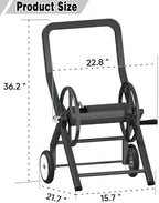 Artigarden Garden Hose Reel Cart with Wheels, Outdoor Water Hose Cart Black - Image 4