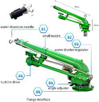 Agricultural Farm Irrigation Sprinkler(2''), 360° Rotary Large-Area Watering Sprayer with 6 Replacement Nozzles, Range Radius 28-60m and Working Pressure 2-8bar, for Farms, Orchards, Lawn - Image 5