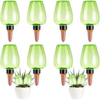 8 Pcs Plant Watering Globes Self Watering Planter Insert Plants Top Fill Water Device Plastic Water Bulbs Slow Release Terracotta for Plants, Green by Unknown