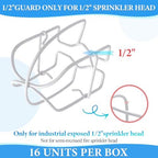 Shimeyao 16 Pcs White 1/2" Fire Sprinkler Head Cage Guard Protector Cover Watering Equipment System Sprinkler Bracket for Pendent Upright Horizontal Sidewall Double Hook Ceiling Mount - Image 2