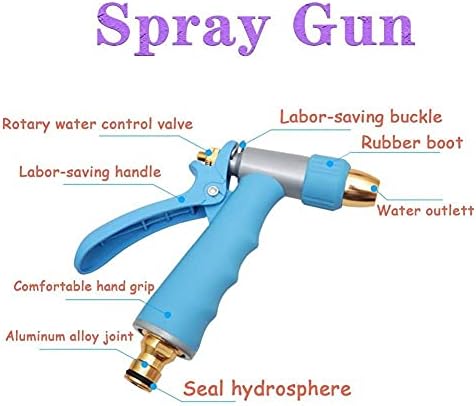 Garden Hose Nozzle Spray Guns Rotating Adjustable Garden Spray Watering Guns Slip Resistant Labor-Saving for Plants Watering Cleaning Showering Pets Watering Gun (Color : 30m Suit) - Image 2