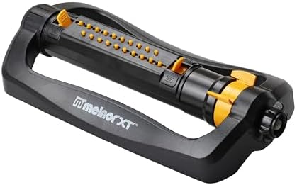 Melnor 65202AMZ CrossStream Turbo Oscillating Sprinkler, 4,000 Sq. Ft. Coverage, TwinTouch Width & Range Control, InfinityDrive™ Turbo Motor, Black, Orange by Melnor