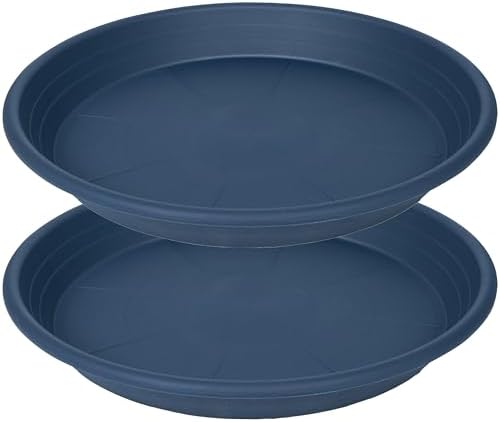 2 Pack of 19 inch Plant Saucer, Large Plant Tray, Heavy Sturdy Plant Drainage Tray for Indoors, Bird Bath Bowls, Sturdy 18 inch Plastic Pot Tray for Planter (Blue) by Unknown