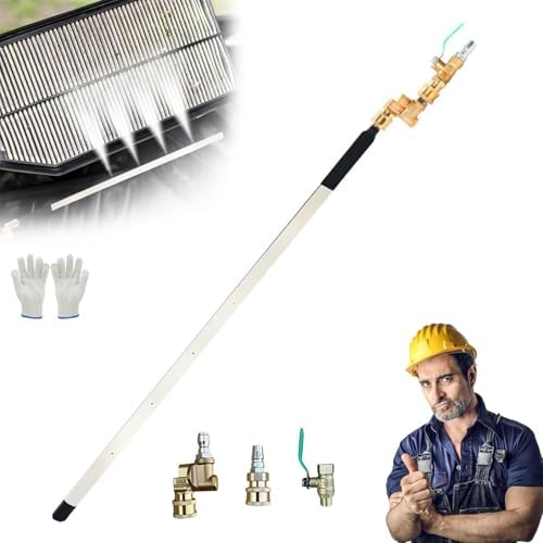 Radiator Cleaner, 23.6 Inch（60cm） Thickened Radiator Cleaning Wand with Water & Air Dual-Purpose Connector, Flat Radiator Cleaning for Garden Hose (1) by Yutdiery