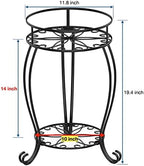 FaithLand 2 Tier Plant Stand and 2-Pack 8 Inch Self Watering Pots Bundle - Image 3