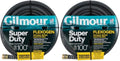Gilmour Flexogen Heavy Duty Garden Hose – Leak-Proof Brass Couplings, Kink Resistant 8-Layer Design, 500 PSI, Made in USA, 5/8 in x 100 Feet (Pack of 2) by Gilmour