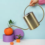 Stainless Steel Watering Kettle Long Spout Practical Pot for Indoor Outdoor Plants Brass Color Gardening Can for Home Use - Image 4