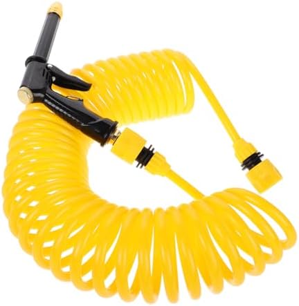 Alipis Coil Garden Hose with Multiuse Nozzle Retractable Water Hose for Efficient Car Washing Lawn Care and Home Cleaning Compatible with Standard Faucets by Alipis