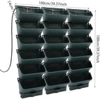 Self-Watering Wall-Mounted Planter, 18 Pots Wall Mounted Plastic Plant Grow Pot Vertical Garden Planter with Intelligent Control & Adjustable Irrigation System for Indoor Outdoor (Green, 18 Pots) - Image 6