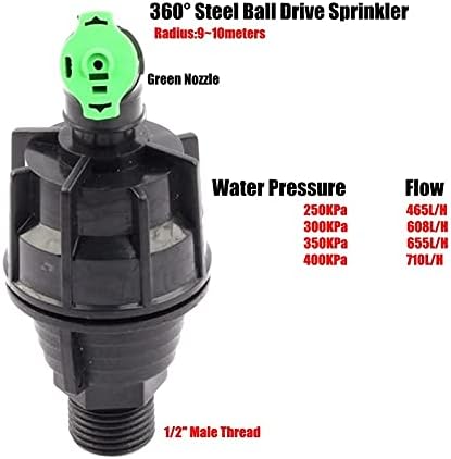 1/2'' Male Thread Long Distance Sprinkler High 360 Degree Rotating Sprayer Agriculture Garden Irrigation Nozzle - Image 2