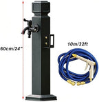 Outdoor Garden Water Column with 32ft Flexible Hose Spray Gun, Aluminum Alloy Freestanding Garden Water Column for Yard, Car Washing(60cm/24in) - Image 2