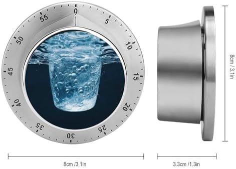 Water Kitchen Timers for Cooking Chef Cooking Timer Clock 60-Minute Visual Timers Indoor Mechanical Accurate Countdown Timer No Batteries Required - Magnetic Backing - Image 2