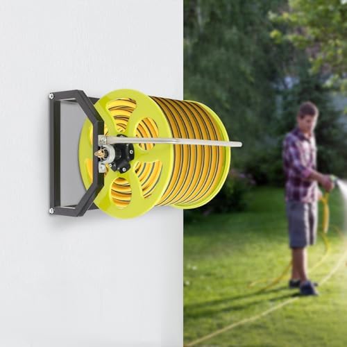 Garden Hose Reel, Metal Hose Reel, for 328.1 Feet of Standard 0.55-Inch Garden Hose, Wall/Floor Mount Metal Hose Reel（Hose not included), for Home, Gardening, Etc - Image 3