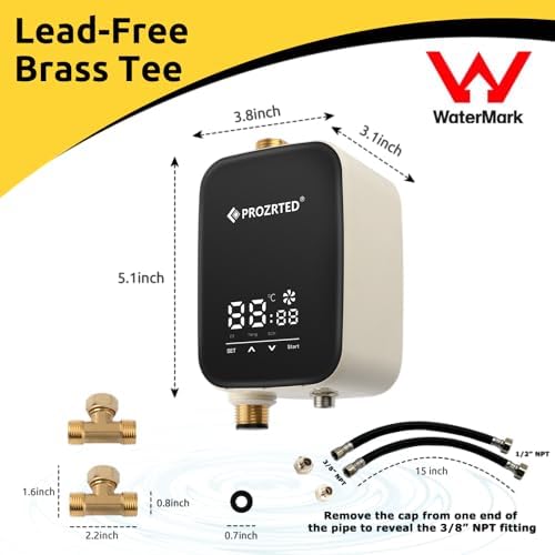 HBS24-12T Digital Smart Instant Hot Water Recirculating Pump Kit Built-in Thermostat, Timer, Digital Screen, Extremely Quiet, Under Sink Recirculation System - Image 2