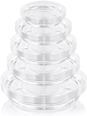 50 Pack Clear Plant Saucers for Indoors (4 6 8 10 12 Inch) Flower Pot Saucers for Potted Plants Plate Set Plant Trays for Indoors No Holes Plants Saucer Trays for Pots Drip Tray Bull Plastic Tray by UltraOutlet