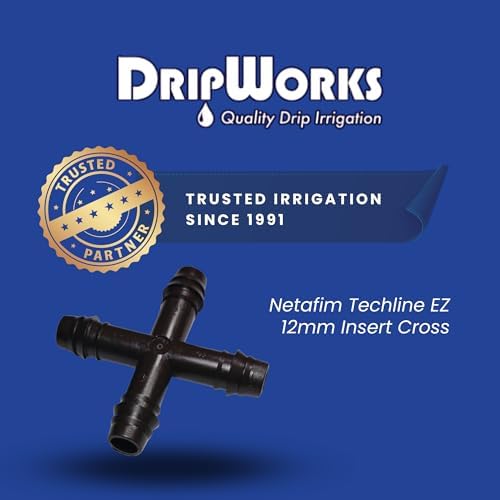 Netafim Techline EZ 12mm Insert Cross – 4-Way Barbed Fitting for Drip Irrigation – Fits Hoses 0.426" ID | 32500-003190 | T12CROSS (50) - Image 4