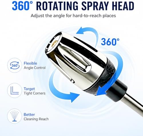 Power Blast Plus Pressure Washer, Jet Hose Nozzle High Pressure with Soap Dispenser, 3 Spray Modes 360° Rotating Pressure Washer Nozzle - Image 4