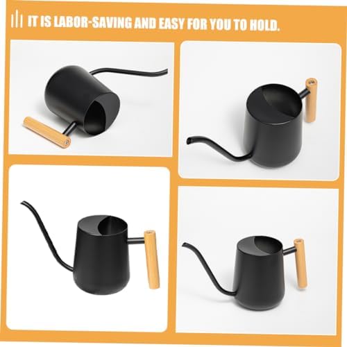 Stainless Steel Watering Can 1000ml Black with Long Spout - Image 3