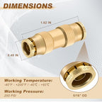 5/16" Straight Brass Union, DOT Approved Air Line Connector 10PCS - Image 2