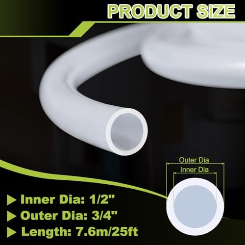 METALLIXITY Silicone Tubing 1/2" ID x 3/4" OD x 25Ft High Temp Clear - Image 2