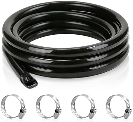 【Air-Supported Packaging】1 Inch ID x 25ft PVC Hose - Ends Sealed to Prevent Kinks & Damage. For Water, Air, Fuel Transfer, Industrial Use. Includes 4 Stainless Steel Hose Clamps by Wocloer