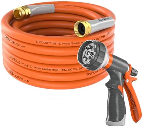 SPECILITE Garden Water Hose 25 ft x 5/8" for yard, Heavy Duty & Flexible by SPECILITE