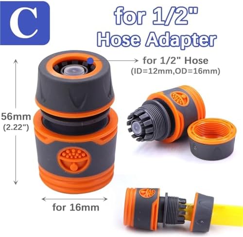 10PCS Garden Hose Adapter with 16mm Quick Stop Water Coupler for Irrigation Tube Connect and Repair Or Extender(White) - Image 2