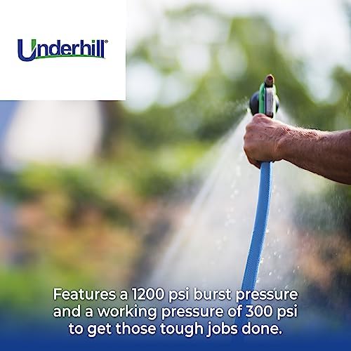 Underhill UltraMax Commercial Garden Water Hose 75 ft, Lightweight, Flexible, Anti-Kink, All Weather, 1200 psi, H75-075B, ¾ Inch x 75 ft, Blue - Image 4