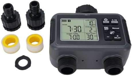 Sprinkler Timer 2 Outlet, Programmable Water Timer for Garden Hose with Rain Delay, Manual and Automatic Irrigation Controller System, for Yard, Lawn, Pool - Image 7
