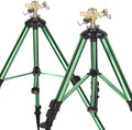 2 Pack Impact Sprinkler on Tripod Base, 360° Adjustable Brass Sprinkler Head with Stakes, Heavy Duty Metal Tripod Lawn Sprinkler for Large Area Lawn, Yard & Garden Irrigation by Unknown