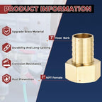 6pcs Brass Hose Barb Fittings 1" Hose Barb to 1" NPT Female - Image 2