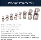 304 stainless steel cleaning nozzle wide angle fan nozzle (1/8, 1/4, 3/8, 1/2, 3/4BSPT) high pressure cleaning nozzle flood nozzle flat fan nozzle 3/4 wide angle fan nozzle （Hole diameter 8.4mm） 2pcs - Image 6