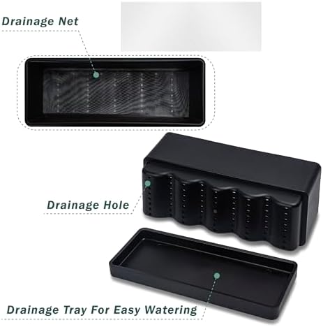 D'vine Dev 2-Pack Rectangular Planters, 12 x 4.5 in, Black, 76-X-B-2 - Image 4