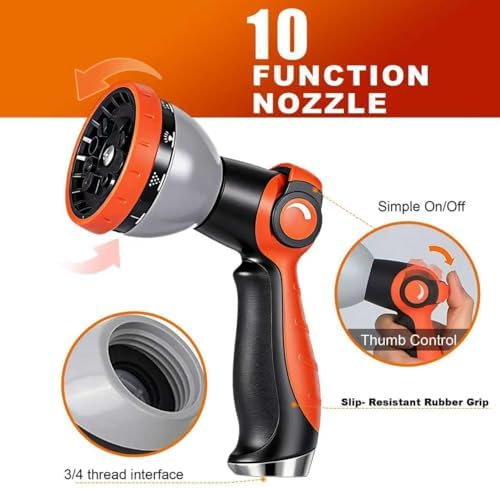 Garden Hose 100FT - 600PSI High Pressure, Kink-Free & Lightweight,No Expanding, Abrasion Resistant Water Hose for Car Wash, Lawn, Watering - Image 4