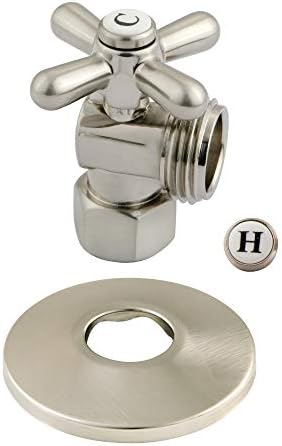 Kingston CC13008XK Quarter-Turn Angle Shut-Off Valve, Brushed Nickel by Kingston
