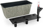 Planters, Self-Watering Rectangle Wicker, 2-Pack, 23 Inch, Gray - Image 4