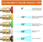 Brass Power Washer Gun and Hose Kit, Pressure Washer Gun with Replacement Wand Extension, 25 FT Power Washer Hose, 5 Nozzle Tips, M22 Fitting, 40 Inch Adjustable Length, 4000 PSI - Image 6