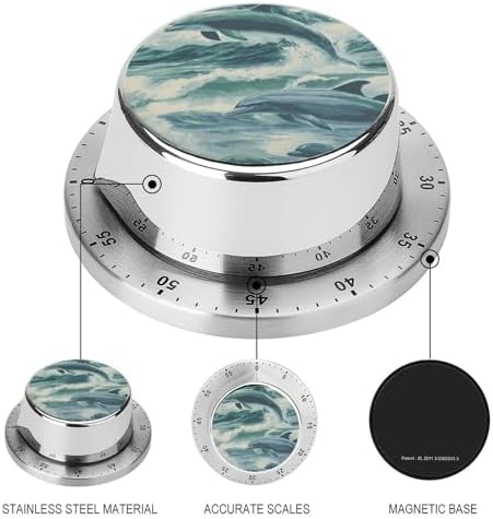 Dolphins Jumping Out Water Kitchen Digital Timer Visual Mechanical Countdown Timers Time Manager 0 to 60 Minutesrs - Image 3