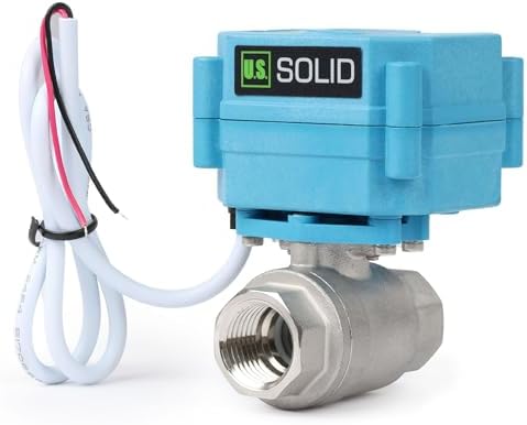 U.S. Solid Motorized Ball Valve - IP67 1/2inch Stainless Steel Ball Valve 9-24V with Waterproof Cover, Full Port, Manual Function, 2 Wire Auto Return, NPT, Normally Open - Image 2