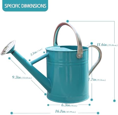 Metal Watering Can for Outdoor Plants, Watering Can 1 Gallon (Leaf Green) - Image 2
