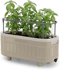 Permasteel Herb Garden Planter with Trellis Support, Self-Watering System with Water Level Indicator, Fits Multiple Herb Plants, for Basil, Flowers, Succulents, Indoor & Outdoor, Taupe by Unknown