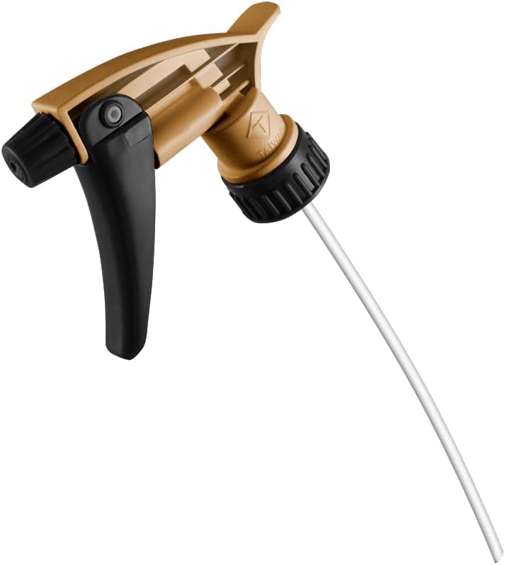 Nanoskin Acid Resistant Trigger Sprayer-Gold |High Output,Ergonomic Design,Durable Construction,Adjustable Nozzle for Mist and Stream, Ideal for Acid-Based Cleaners,9 1/4" Dip Tube,6 Count (Pack of 6) - Image 2
