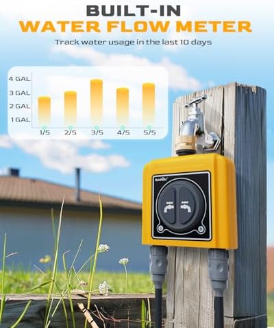 Automatic 2 Zone WiFi Water Timer & 5ft Leader Hose Bundle | Sprinkler Timer for Drip Irrigation, Sprinklers, Potted Plants | Easy Setup, Leak-Proof, Lightweight - Image 3