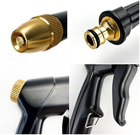 Garden Hose Nozzle High Pressure Washer Water Gun Metal Adjustable Car Wash Hose Foam Water Gun Garden Watering Sprayer (Color : Silver Gun) (Golden Gun) - Image 6