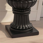 Classic Pedestal Urn Planter, 30 Inch, Black - Image 3