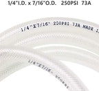EASTRANS 1/4" ID x 100ft High Pressure Braided Tubing Clear Vinyl Hose - Image 4
