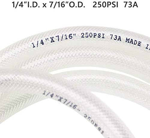 EASTRANS 1/4" ID x 100ft High Pressure Braided Tubing Clear Vinyl Hose - Image 4