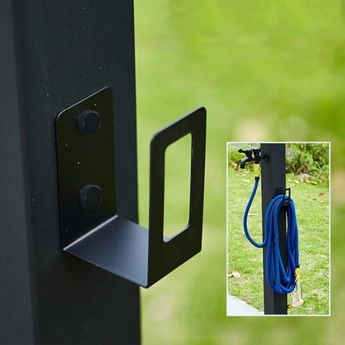 Freestanding Garden Water Column - Outdoor Dual Faucet Hydrant, Freeze-Proof Hose Bib for Vertical Garden Irrigation, Black Courtyard Faucet Post (H23.6in) - Image 5