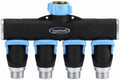 Metal Full Flow 4 Way Garden Hose Faucet Splitter with Shut Offs - Pack of (12) by Unknown